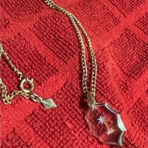 Sarah Coventry Gold Necklace with Clear Pendant